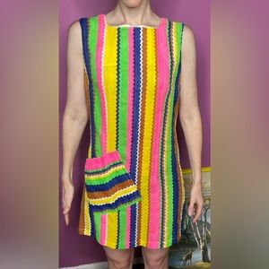 Vintage 70’s mini striped shift dress